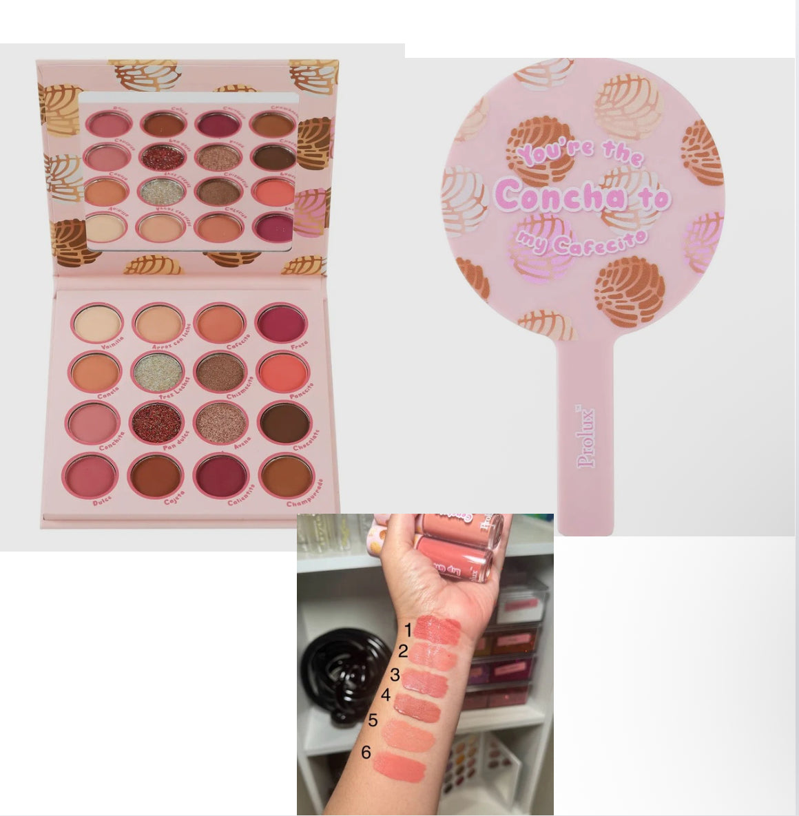 Concha Collection Eyeshadow/lipgloss/mirrors