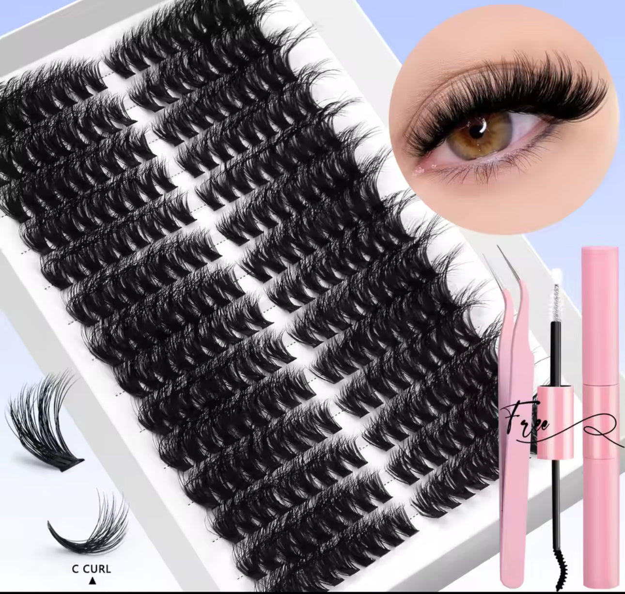 DIY WISPY CLUSTER KIT with bond and seal
