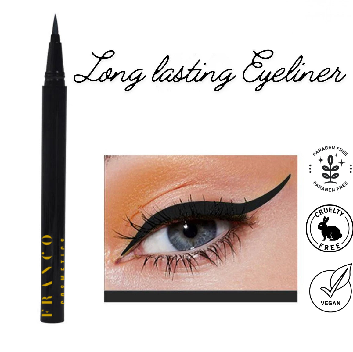 FRANCO COSMETICS Waterproof Liquid Eyeliner-BLACK