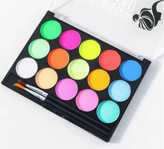UV 15 color neon water activated face/body paint