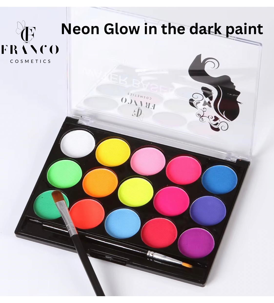 UV 15 color neon water activated face/body paint